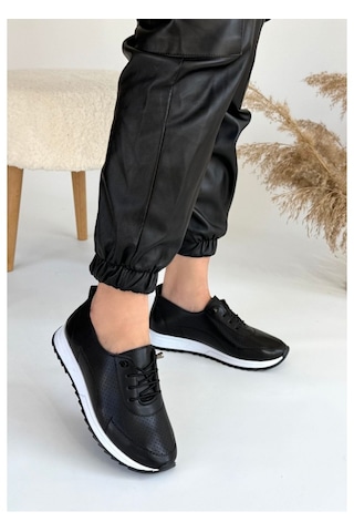 Bağcık Anahtarlı Topuk Dikeni Ortepedik Yazlık Kadın Ayakkabı Siyah