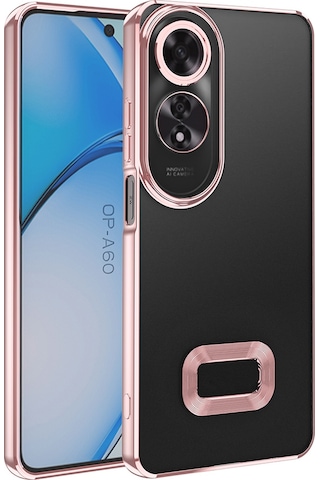 A60 Uyumlu Kılıf Kamera Korumalı Logo Gösteren Zore Omega Kapak -115530 Siyah