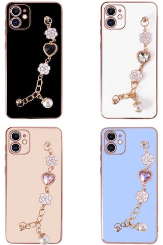 Apple Uyumlu iPhone 12 Kılıf El Tutamaçlı Kamera Korumalı Zore Taka Silikon Kapak Beyaz