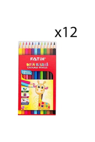 Fatih Kuru Boya 12 Renk Tam Boy 12 Adet Çok Renkli