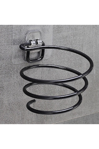 Banyo Güçlü Yapışkanlı Siyah Fön Makinesi Askısı Saç Kurutma Makinesi Tutacağı Yapışkanlı Siyah