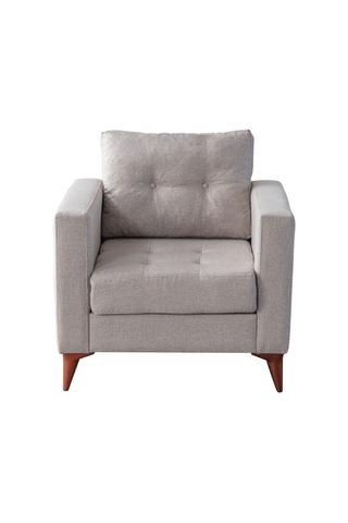 Eymense Kraft Krem Minderli Tekli Koltuk Berjer Krem