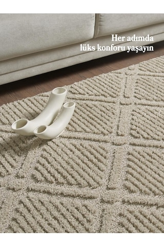 İskandinav Dokuma Bukleli Bej Jüt Taban Halı Salon Mutfak Koridor Yolluk Modern Halı
