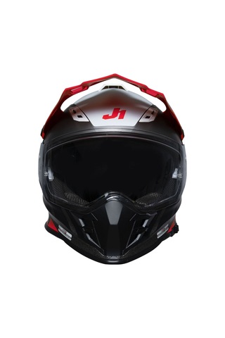 Just1 J34 Pro Outer Space Kapalı Motosiklet Kaskı Siyah Kırmızı Beyaz