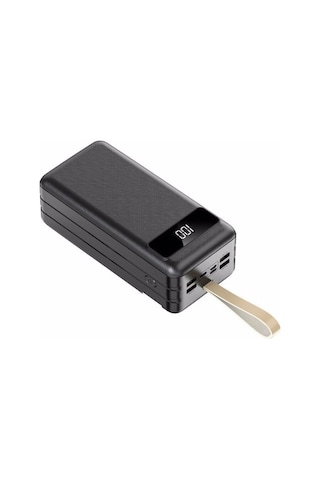 80000 Mah Powerbank Güç Bankası Dijital Göstergeli Led Işıklı 4 Usb Port Çıkışlı Taşınabilir Şarj Siyah