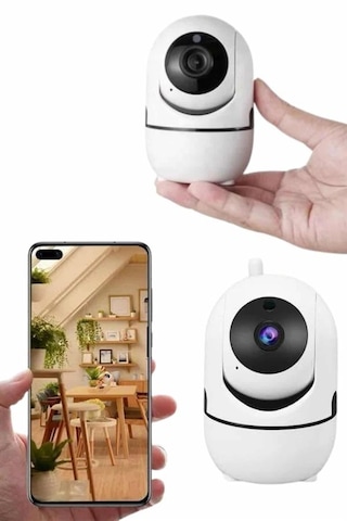 Mey İthalat Mini Ip Kamera Hareketli Güvenlik Kamerası Kablosuz Wifi Kamera Mikrofonlu 52230053