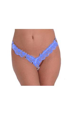 Asist Secret Magic Asm1241 Kadın Mavi Dantel Fantezi Fırfır Özel String Mavi
