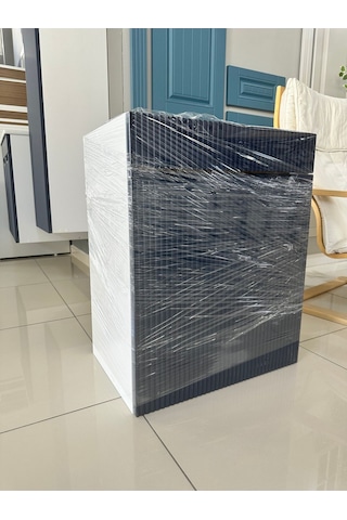 Banyo Dolabı Aynalı Cnc İşlemeli Membran Kapaklı 55 Cm Mavi