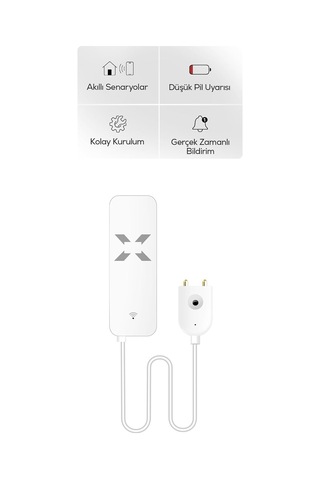 Su Seviye Sensörü Wifi Taşkın Alarmı Pilli Mobil Bildirimli Akıllı Su Sızıntı Sensörü X7506