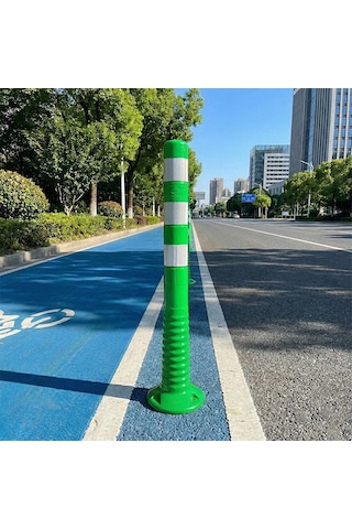 75 Cm Yeşil Delinatör 3 Fosforlu Soketli Esnek Otopark Ve Trafik Uyarı Dubası