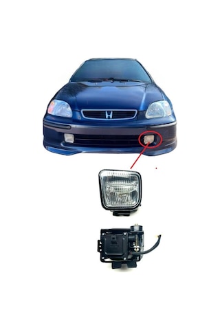 Honda Civic Sis Far Lambası Sol 1996-1997-1998 Beyaz Ampullu