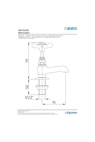 Eca Neo Klasik Lavabo Musluğu 102109170 Krom