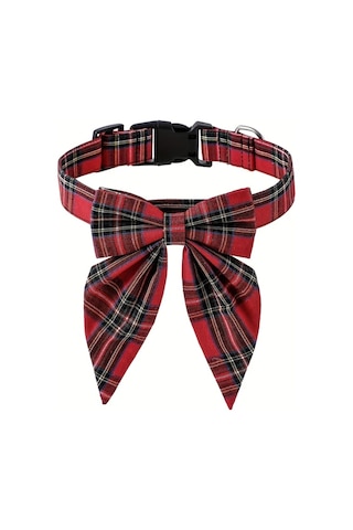 Elmpaly Yeşil Ekose Köpek Tasması: Dekoratif Papyon Ve Güvenli Toka İle Rahat