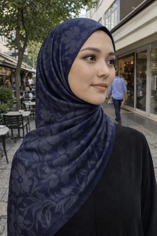 Mavi İpek Lacivert Serisi Soft Pamuk Şal D3 Lacivert
