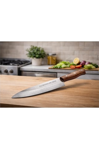 N690 Gyuto Şef Bıçağı Profesyonel Mutfak Bıçağı, Ceviz Saplı, Ultra Keskin Japon Tipi Chef Knife, Et Sebze