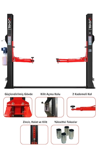 4 Ton İki Sütunlu Yarı Otomatik Hidrolik Lift Gpl101
