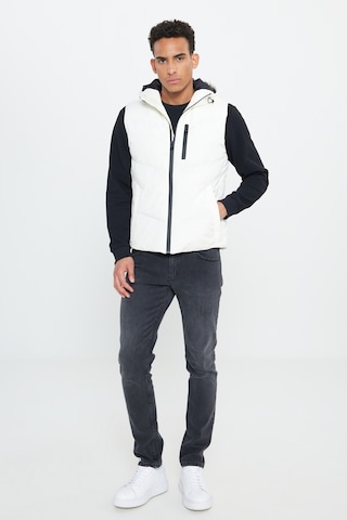 Ac&Co / Altınyıldız Classics Erkek Ekru Standart Fit Normal Kesim Kapüşonlu Yelek