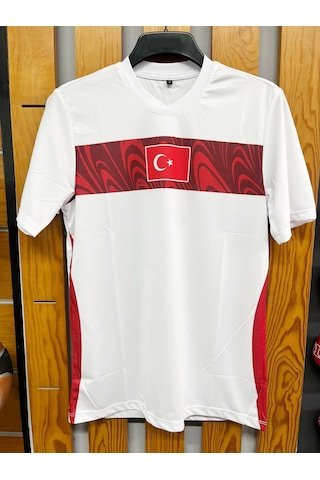 Sportech Yeni Türkiye Forması Tek Üst Tek Kelime Isim Ve Numara Yazılır K2026 Beyaz - Kırmızı