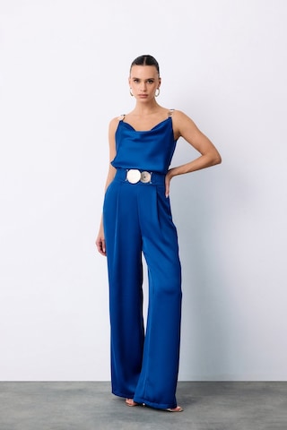 Sateen Salaş Krep Saten Pantolon - Sax Mavi-135470 Sax Mavi Saks Mavi