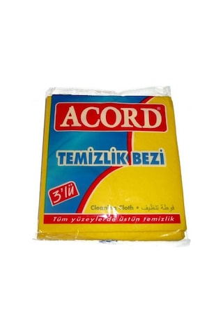 Acord Sarı Temizlik Cam Bezi - 35 x 38 CM - 3'lü Paket