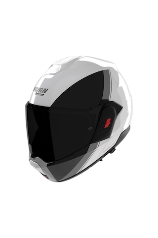 Nolan N120.1 Verniciatura Speciale Siyah Camlı 356 Çenesi Arkaya Açılır Kask Siyah Beyaz