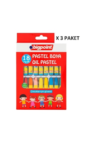Bigpoint Pastel Boya 18 Renk X 3 Adet Karışık