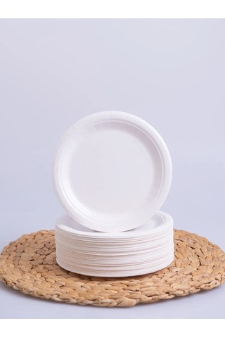 Kinomarket Tek Kullanımlık Kağıt Tabaklar 18 Cm 50 Adet 340677912 Beyaz