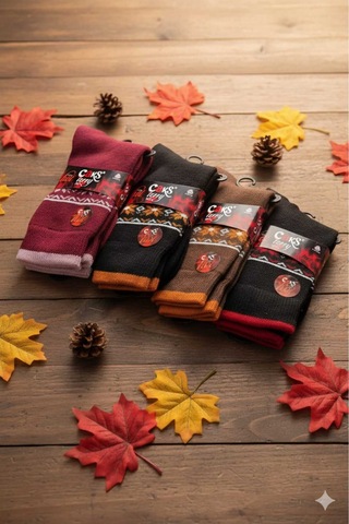 Yün Çorap 4'lü Paket Asorti Set2