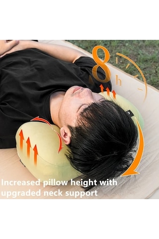 Trendooze Sunshine022 Hıkeman Gri Hafızalı Köpük Kamp Yastığı Mevsimlik Seyahat Outdoor Kompakt Taşıma Çantası Gri Gri