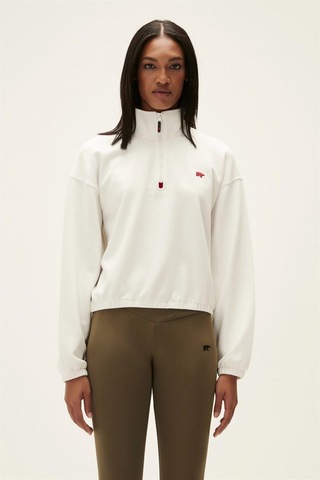 Bad Bear 22.04.12.004-c04 Scarlette Half Zip Kadın Sweatshirt Beyaz