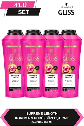 Gliss Supreme Length Uzun Saçlara Özel Şampuan 400 Ml X 4 Adet set-hnkl-5157-6065
