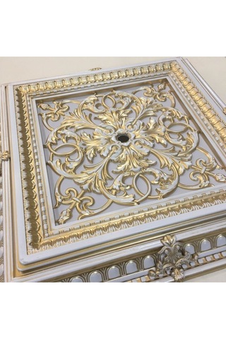Saray Tavan Göbek Panel 72cm 72cm Bronz Içerisine Led Döşenebilir Panel