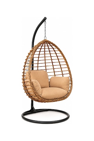 Sadece Minder Tek Kişilik Armut Fındık Salıncak Minderi Bej Rengi Yıkanabilir Silinebilir Outdoor Bahçe Balkon Minderi Bej