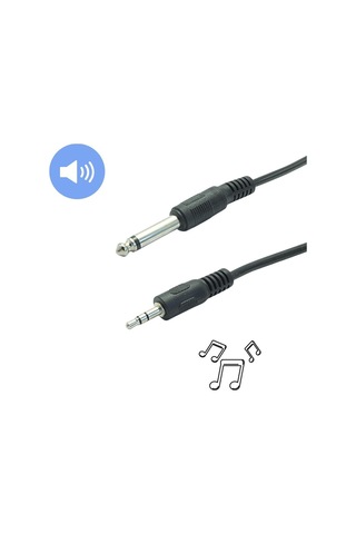 3.5 Mm Stereo 6.5 Mm Mono Çevirici Aux Ses Kablosu