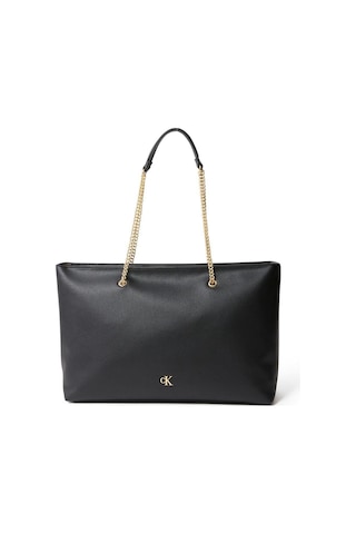 Minimal Monogram Chain Siyah Kadın Tote-8772 Siyah