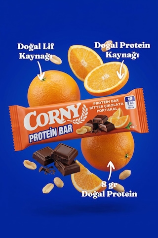 Corny Protein Bar Bitter Çikolata Portakallı 45gr X 12 Adet