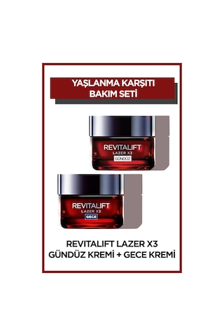 L'Oreal Paris Revitalift Lazer Yaşlanma Karşıtı Gündüz + Gece Kremi Seti