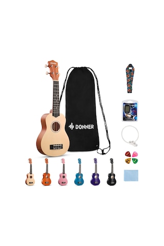 Donner Dus-10n Soprano Ukulele Seti Natural