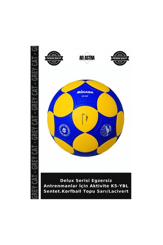 Delux Serisi Egzersiz Antrenmanlar İçin Aktivite K5-ybl Sentet.korfball Topu Sarı/lacivert
