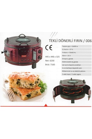 Uğur Döner Tepsili Davul Fırın U005-4 Termostatlı Üsten-Önden Cam