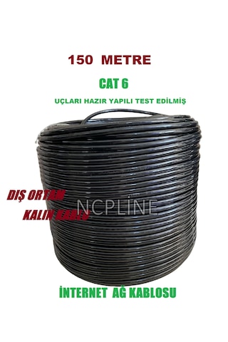 150 Metre Profesyonel Dış Ortam İnternet Kablosu 150m Çift Katmanlı, Hava Şartlarına Dayanıklı