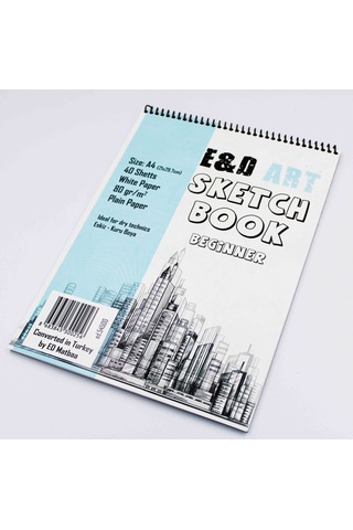 E&d Art Sketch Book Beginner A4 40yp 80gr Eskiz Çizim Defteri Üstten Spiralli / Ed.54500