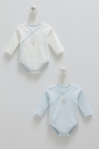 Caramell %100 Pamuk Hello Forest 2'li Bebek Body Crml.be1954 Mavi