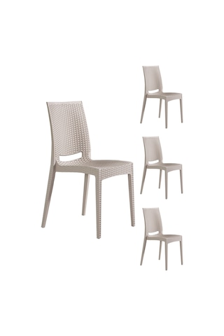 4 Adet Rattan Cappucino Sandalye / Balkon-bahçe-teras Diğer