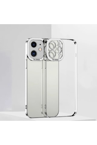 Ally Fashion Series Apple iPhone Uyumlu 12 6.1inç Kılıf Renkli Kenar Lazer Çerçeveli Silikon Kılıf- 5775 Mavi