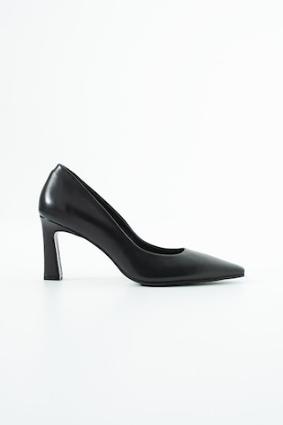Dericia Shoes Elegance Hakiki Deri Kadın Topuklu Ayakkabı Siyah