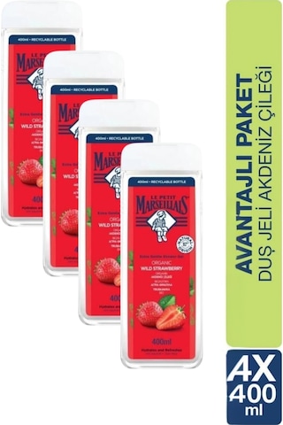 Le Petit Marseillais Akdeniz Çileği Duş Jeli 400 ml x4