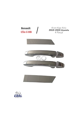 Renault Clio 5 Hb Krom Kapı Kolu 4 Kapı 2019 2024 Paslanmaz Çelik