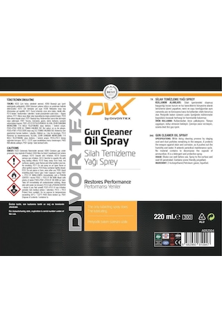 Dvx Silah Temizleme Yağlayıcı Sprey 220 ML