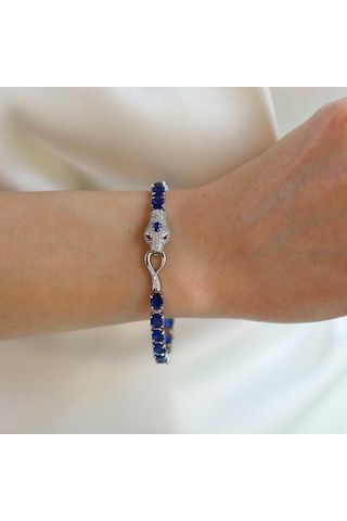 Sky Red Colleciton Serpent Safir Creatif Gümüş Bileklik Gümüş